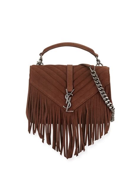 saint laurent suede fringe bag|Yves Saint Laurent Suede Fringe Shoulder Bag .